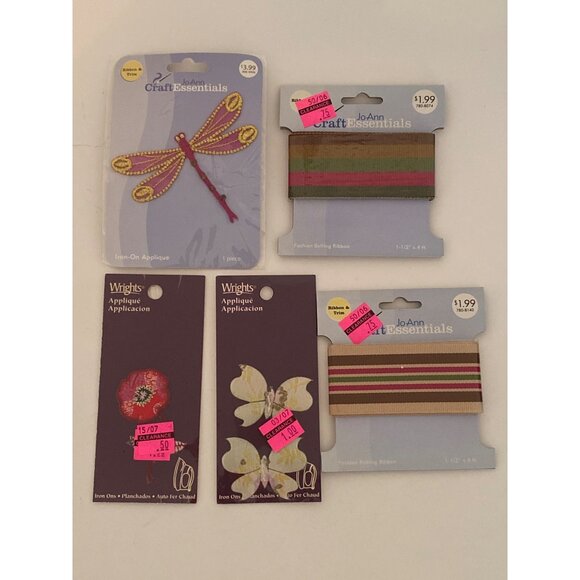 Sewing Supplies Buttons Ribbons Rick Rack Bias Tape Assorted Embellishment VTG - Picture 8 of 14